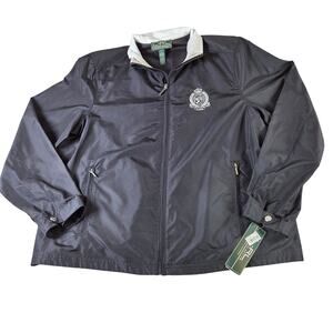 Lauren Ralph Lauren Active Windbreaker Jacket Womens XL Full Zip Crest